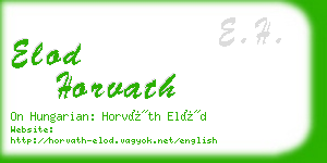 elod horvath business card